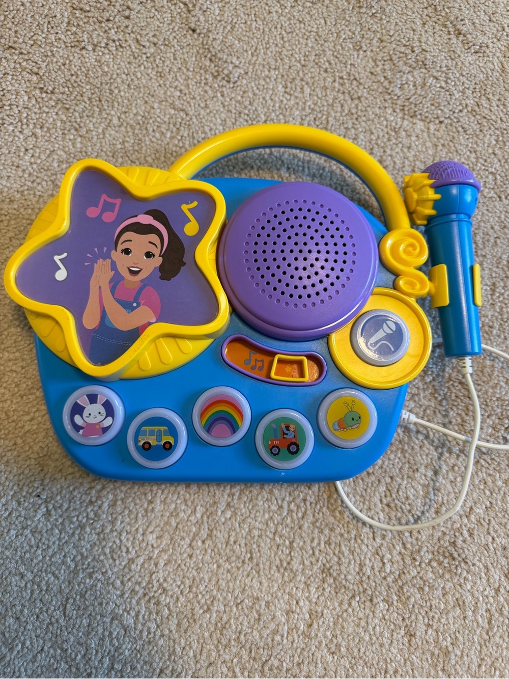 Ms Rachel Kids Musical Karaoke Toy with Microphone - Blue & Yellow